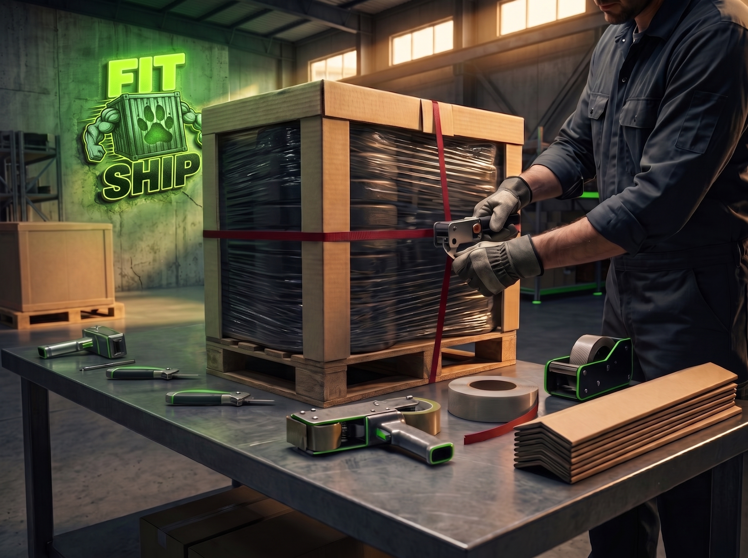 FitShip Worker Preparing Package